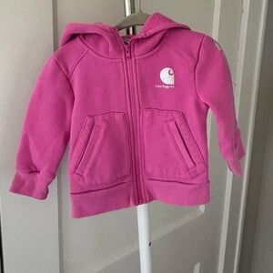 Carhartt Full Zip Hoodie in Fuchsia - Size 12 Months